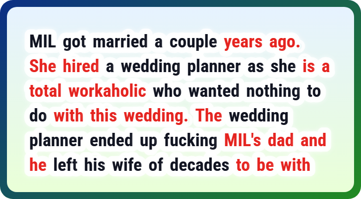 Mother-in-Law Confesses to Paying Wedding Planner Who Had an Affair with Her Husband, Family Demands Her Expulsion